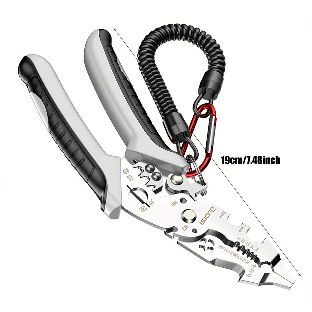 12 In 1 Wire Stripper Pliers Multifunctional Cutting Tool Used For Appliance Repair,Electrician Wire Cutting,Crimping,Winding