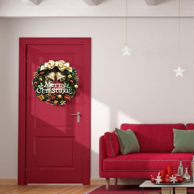 Couronne de Noël 11 Pouces Guirlande Artificielle pour Porte d'Entrée Décorations de Noël