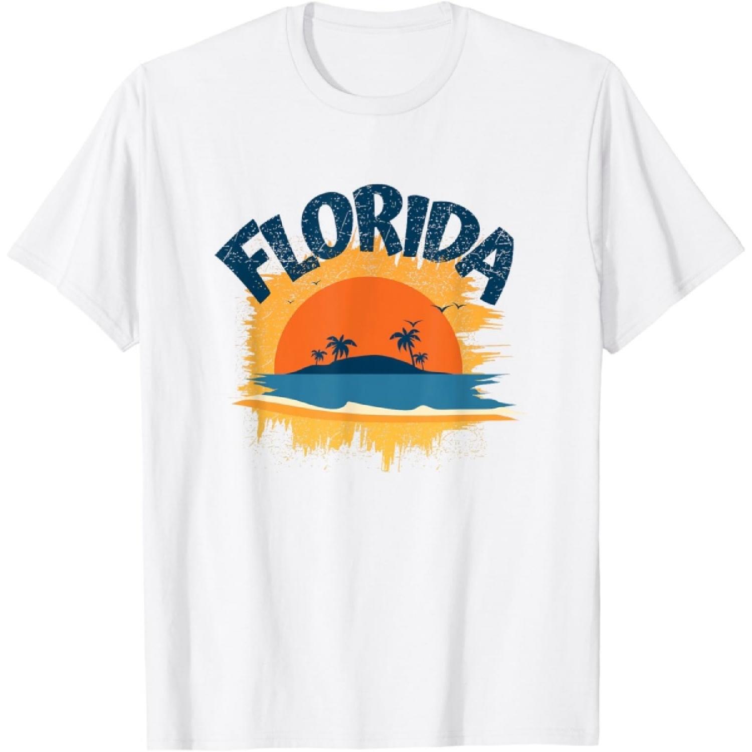 Vintage Florida Retro Tee Design Sunshine Men Women Kids T-Shirt S