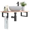 VidaXL Wall-mounted Vanity Shelf Steel and Solid Oak Wood 3302545