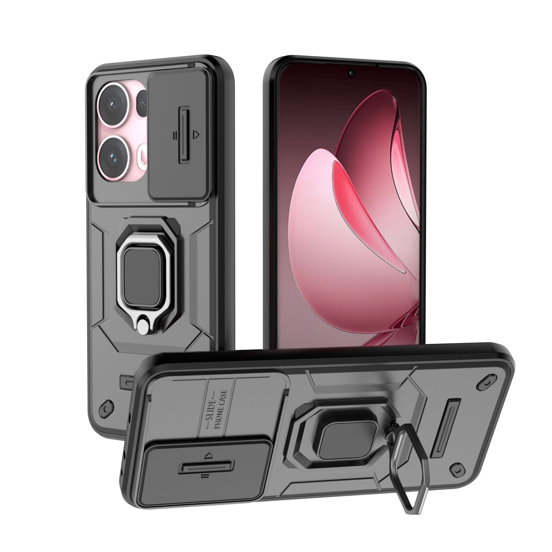 

Oppo Realme 12 Plus Phone Case,Military-Grade Magnetic Kickstand Phone Case Cover for Oppo Realme 12 Plus чёрный