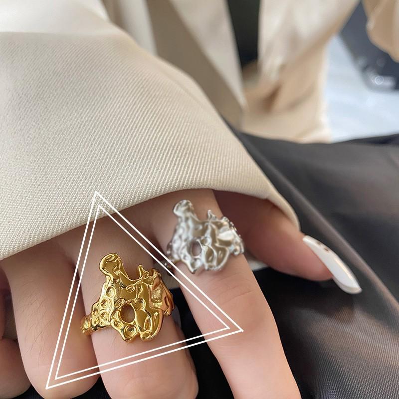 Trendy Geometric Lava Ring: Women's Fashion Influencer Style Index Finger Accessory