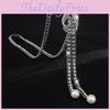 Elegante lange geometrische Halskette für Damen mit Kristallakzenten und stilvollem Tropfendesign