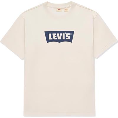 Levis Letter Logo Print Ronde Hals Korte Mouw T-shirt Heren Tops Kaki 001AM-0002
