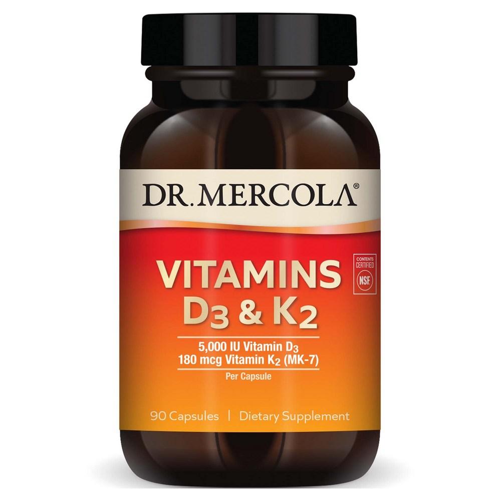 Dr. Mercola Vitamin D3 5000IU & K2 180mcg Capsules x 1 pcs (90 Tablets)