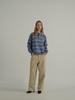 SUNDAY FRUIT MARKET W) Sun Stripe Collar Tee Blue