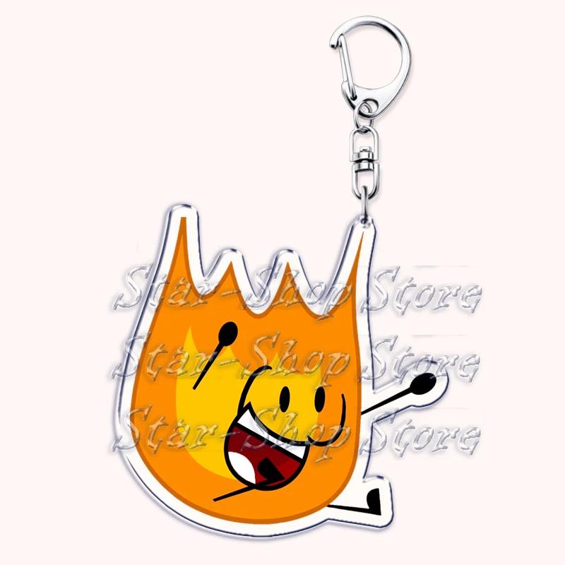 Hot Game Characters Keychain for Accessories Bag Firey Ruby Teardrop Flower Pin Coiny Price Tag Keyring Jewelry Fans Gamer Gifts