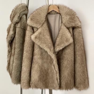 OFTBUY 2025 Winter Women Coat Faux Fox Fur Mid-length Jacket Puff Artificial Fox Fur Casual Top Outwears Tailored Solid Streetwears