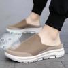 New large-size casual shoes women's shoes half-support single shoes women's flat-soled one-pedal mesh breathable sandals without heel
