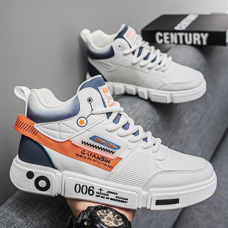 High-top men's shoes winter 2024 new niche trendy sports board shoes youth Korean version versatile medium-top casual shoes