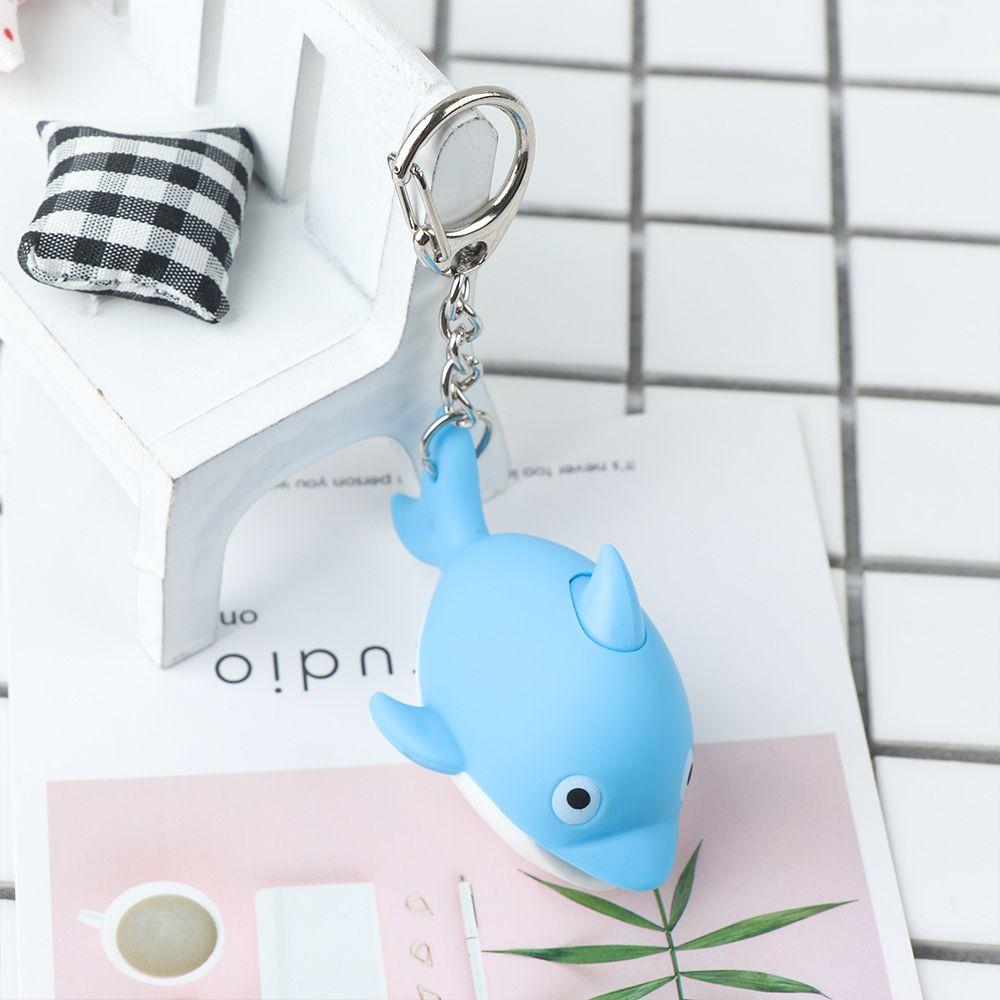 

Creative Mini Flashlight Blue Dolphin Key Chains LED Key Ring with Sound синий