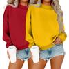 Women's Fashionable Casual Long-Sleeved Round-Neck Top Combo Sweatshirt