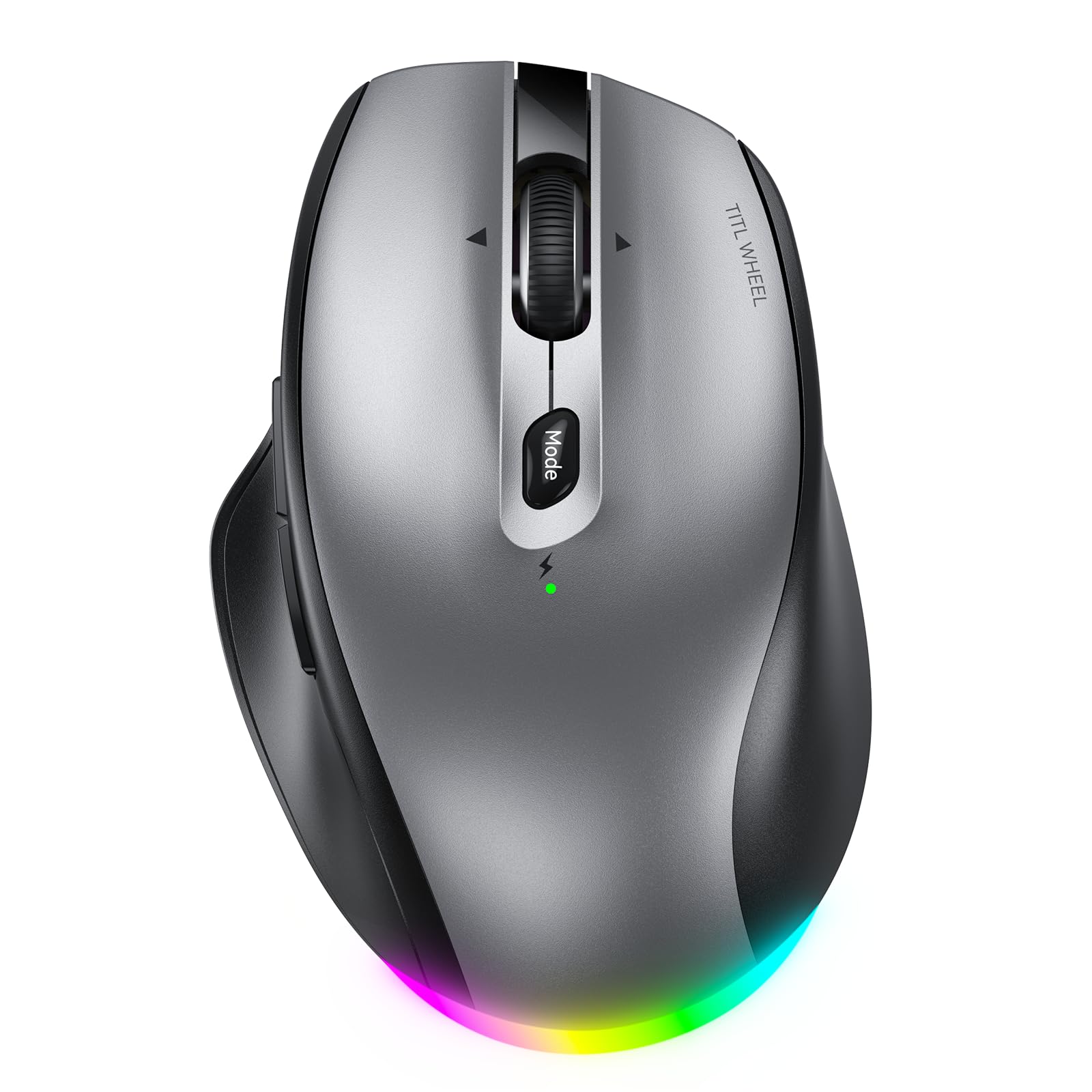 

Bluetooth Wireless Mouse with LED Supports 3 Simultaneous Device Connections Quiet Foldable Compatible with and Smartphones & 2.4GHz Light, чорний