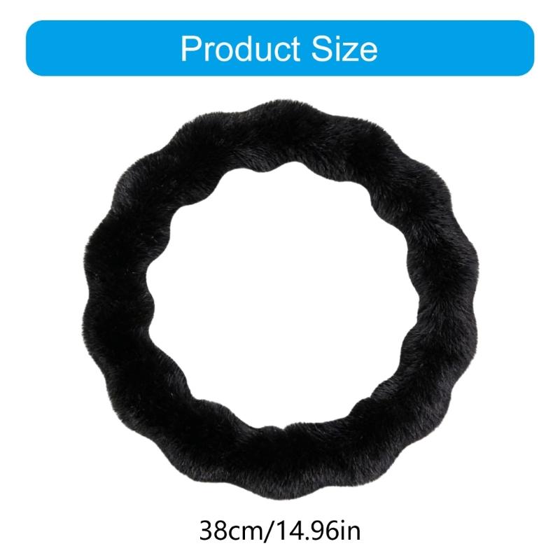 Premium Plüsch Lenkradbezug Für Winterliche Wärme Komfort Und Anti-Rutsch-Griffe Universell 38cm Durchmesser