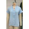 Summer Women's Shirt Solid Color V-neck Short-sleeved Shirt Loose Casual Chiffon Shirt