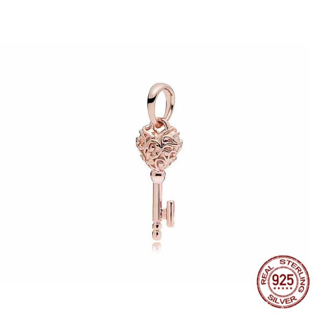 Rose Gold Plated Pendant Charm Gift 925 Sterling Silver Dangle Bead Fit Original Fasion Bracelet Necklace Jewelry For Women