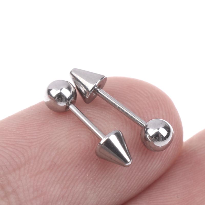Demon Pointed Cone Cartilage Earring Punk Style Stud 316L Stainless Steel Fashion for Hip Hop Rock Parties