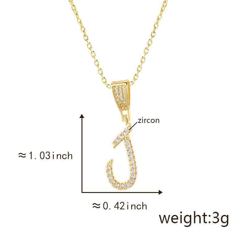Gold Plated Crystal Initial Letter Necklace Personalized Dainty Name Pendant Jewelry