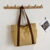 Korean Style Shopping Handbag Solid Color Cloth Shoulder Bag Portable Canvas Tote Bag  Students