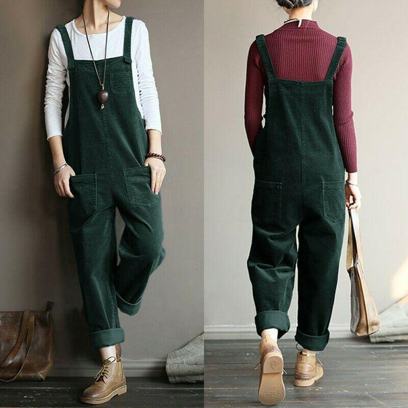 Corduroy Bestseller: Solid Color Casual Long Overalls (2020)