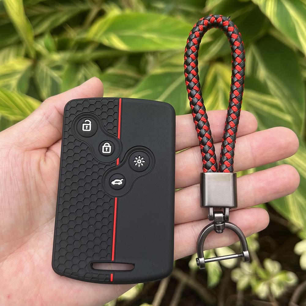 Silicone Car Key Cover For Renault Kadjar Captur Clio Megane 2 3 4 RS Koleos Logan Scenic Duster Card Case Key CHAIN Accessories