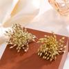 Sectional Flower Stud Earrings - Fashionable and Exaggerated Earrings with A Small-batch, High-end Design - Women's Accessories