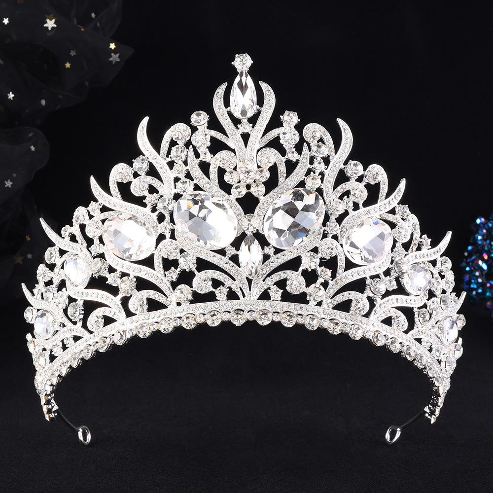 DIEZI 7 Colors Vintage Baroque Luxury Rhinestone Crystal Tiara Women Wedding Party Elegant Bridal Bride Crown Hair Accessories