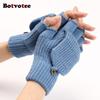 Botvotee Free Shipping Y2k Accessories Sleeves for Women Arm Warmers Winter Knit Sleeves Half Finger Pink Arm Guard Oversleeve