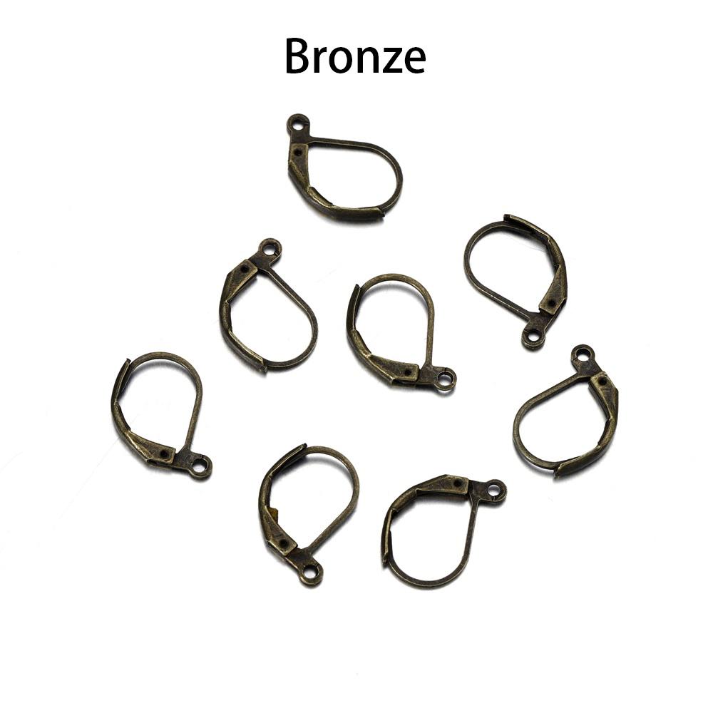 50pcs/lot Gold Silver French Lever Earring Hooks Wire Settings Base Hoops Earrings For DIY Jewelry Making Supplies Wholesale
