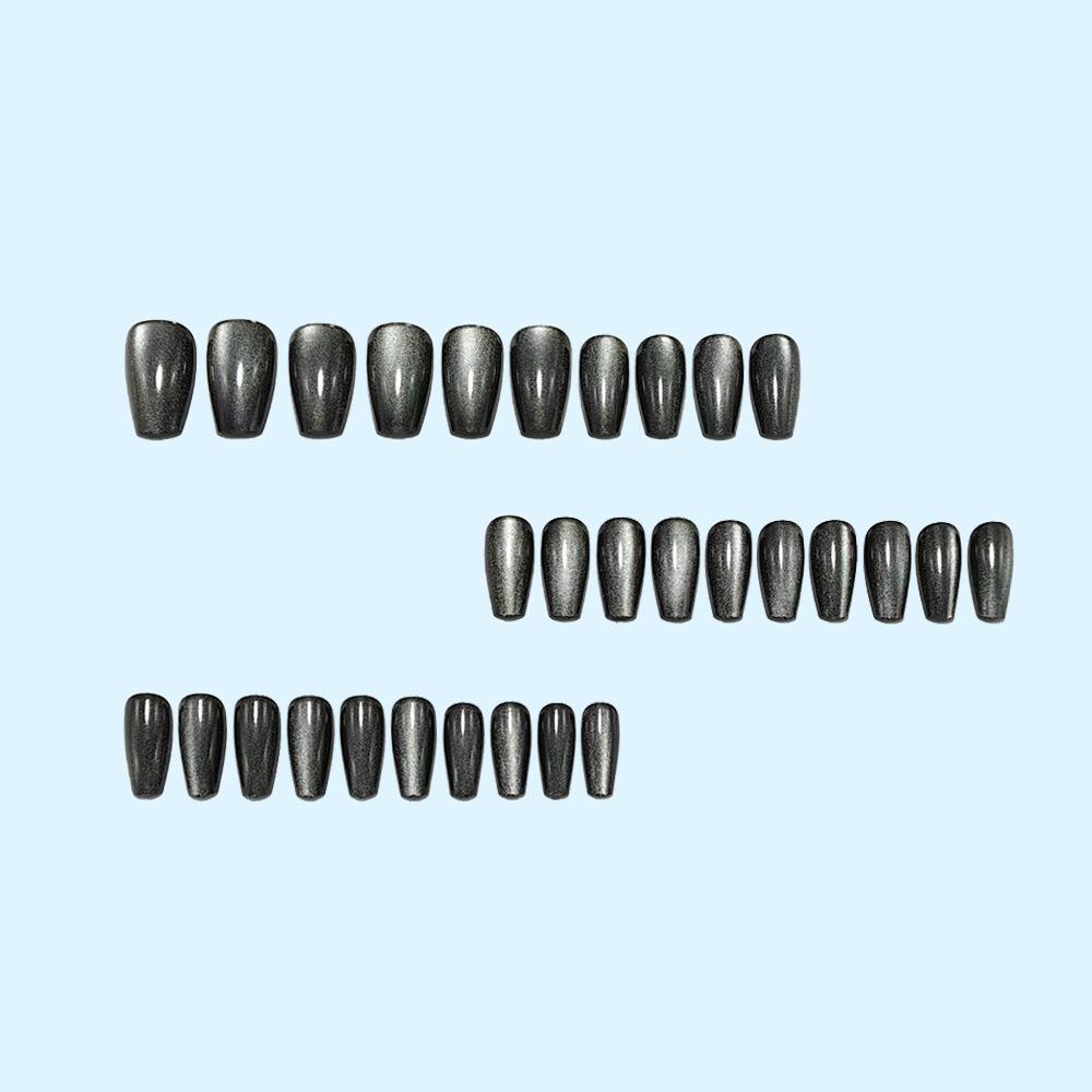 Brown Sugar Cat Eye Cool Wearable Nails High Cool Dark Manicure Hot Girl Style Nail Pieces Removable Fake Nail Art Pieces