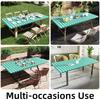 Olanly Rectangle Vinyl Table Cover Stretch Waterproof Table Covers Fitted Tablecloth For Home Party Camping Table Cloth Outdoor
