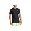 Adidas Tennis Air Chill Climacool Free Lift Logo Solid Color Slim Fit Comfortable Short Sleeve Tennis Sweat-Wicking T-Shirt Men Tops Black JF8459