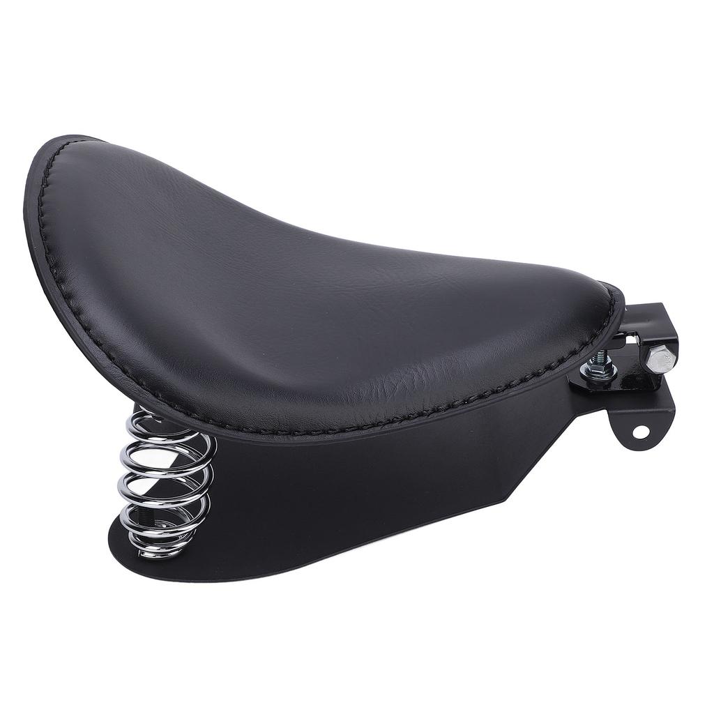 Motorcycle Solo Seat with Spring Bracket Kit Faux Leather Strong Support Universal Fit for Retro