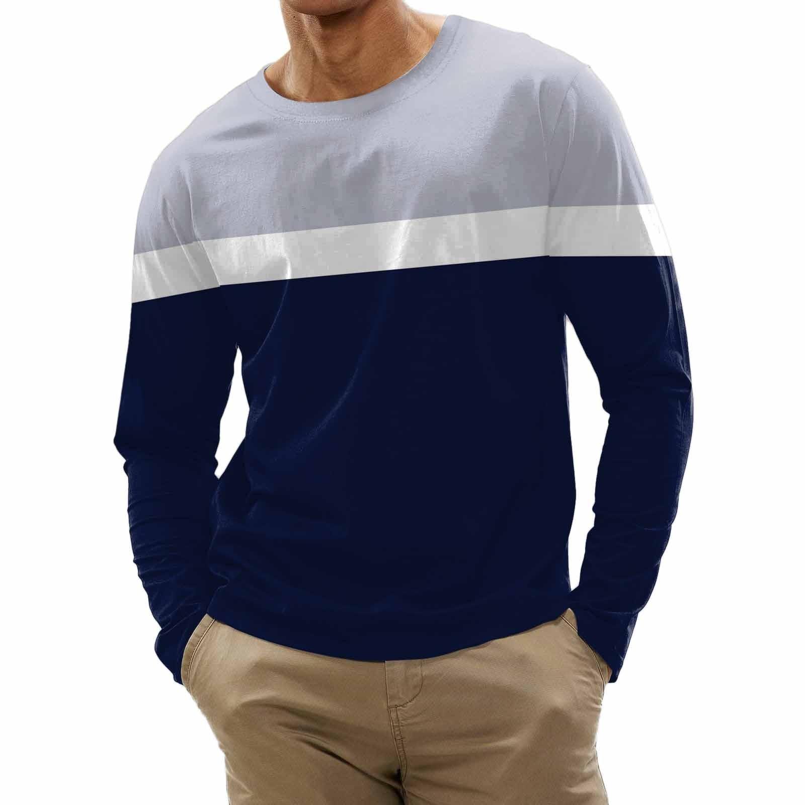 

Men s Fashionable Casual Printed Round-neck Long-sleeved T-shirt L