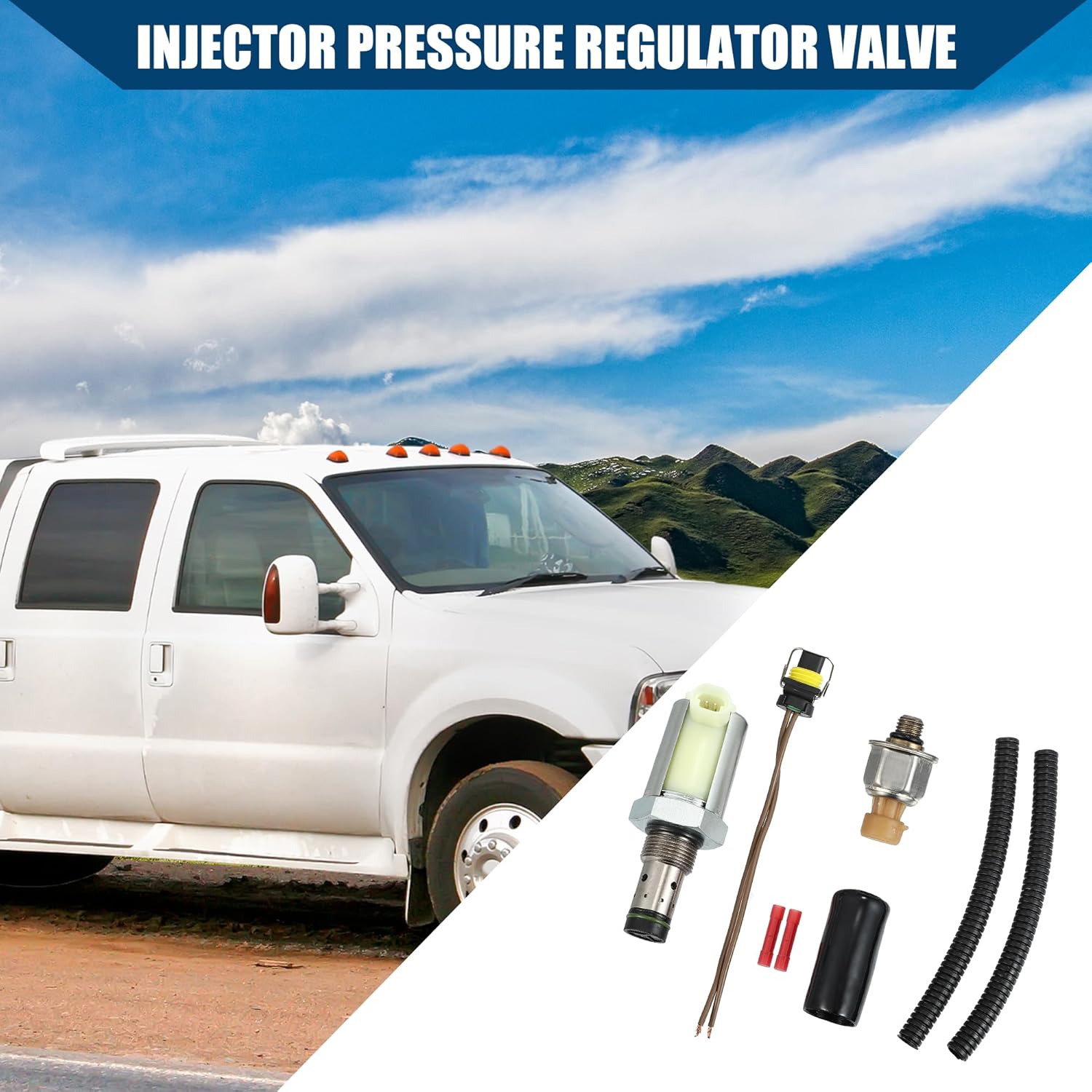 

NO. 5C3Z-9C968-CA 6.0L Fuel Injector Pressure Regulator and ICP Sensor W/Plug Pigtail Harness for Ford F250 F350 F450 F550 E350 E450 Super Duty for