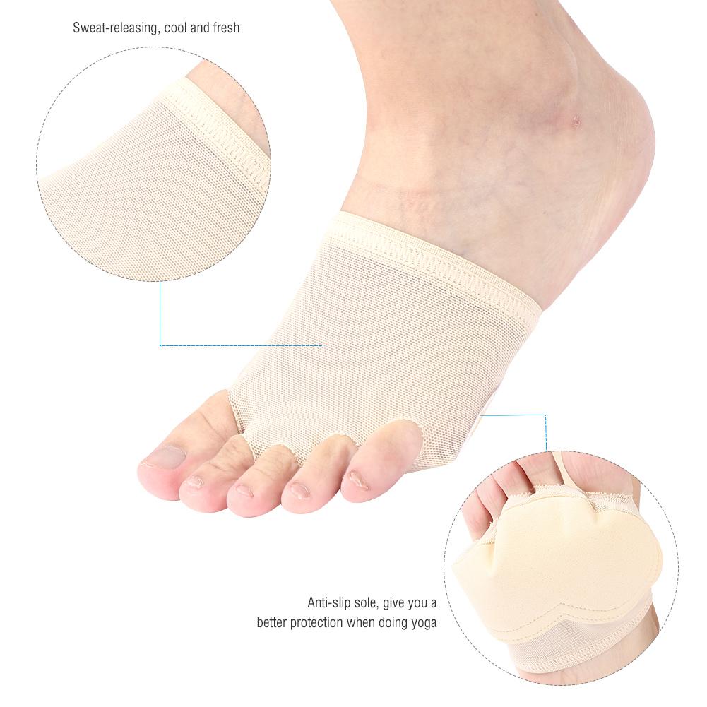 1 Pair Foot Thong 5 Toes Paw Pad Ballet Dance Forefoot Half Protective Shoes (M)