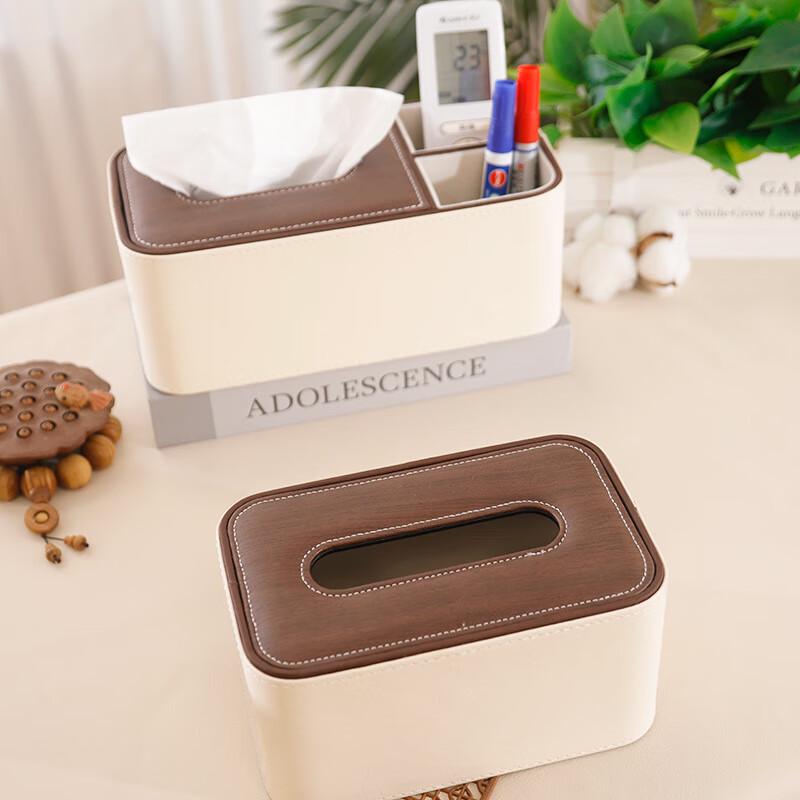 Chunhe Leather Desktop Tissue Box with Storage