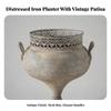 Iron Ornamental Planter Metal Oval with Openwork Rim Ornate for Balcony