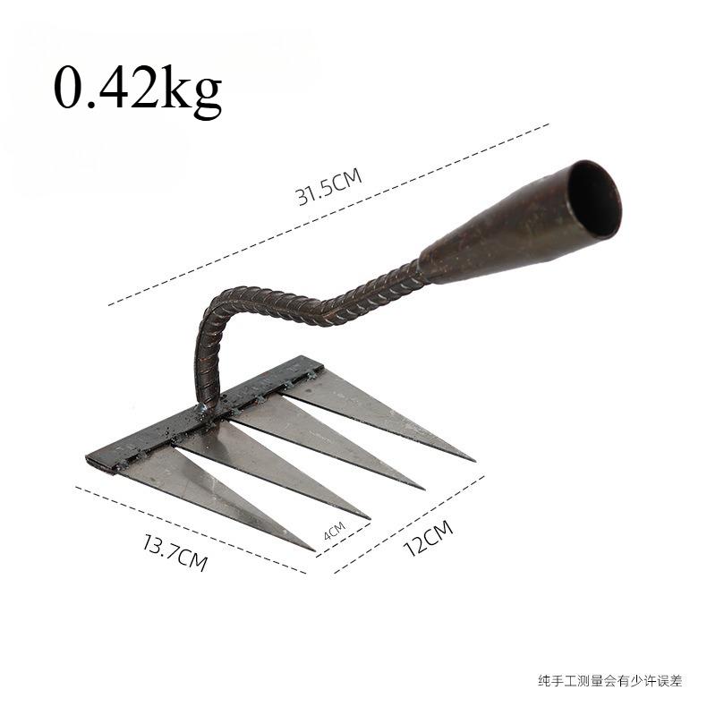 

Weeding Hoe Iron Rake Garden Rake Metal Carbon Steel Tooth Nail Rake Weeding Loose Soil Agricultural Tool for Sturdy Dethatching