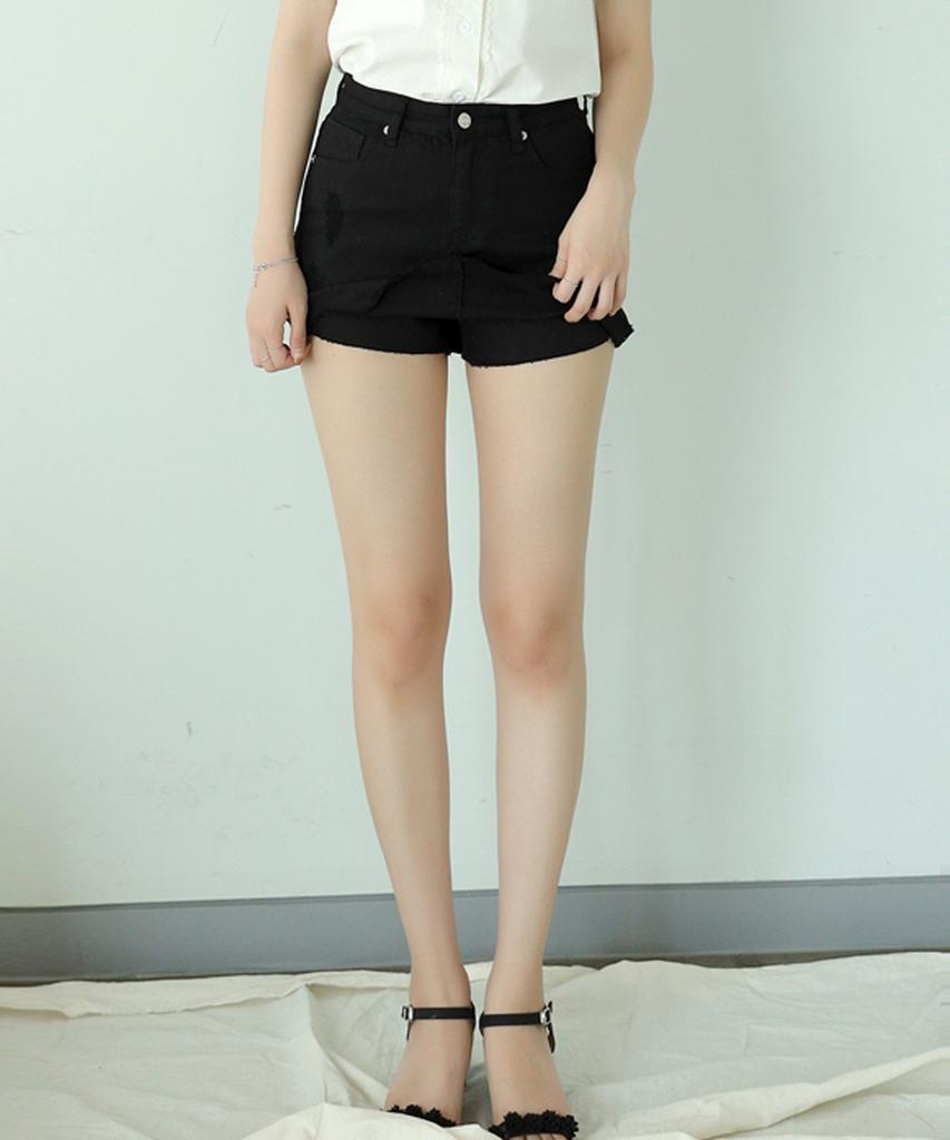 Ppaeppae Black Wave Stretch Skirt Pants