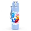 1PC Multicolor Splash Soccer Ball Print 750ml Color Plastic Sports Water Bottle Leakproof Flip Straw Lid Suitable for Sports Office Home Use