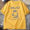 2025 Summer Men's DANG English printed T-shirt with interesting frog pattern short-sleeved high-quality clothing