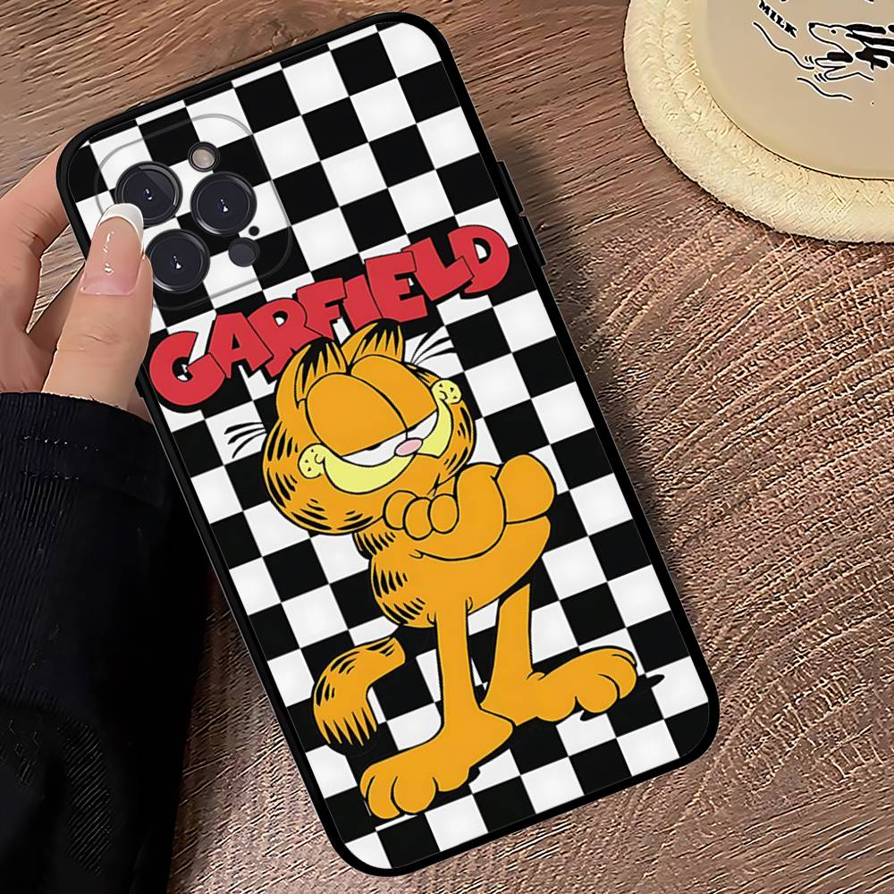 Cute Anime G-Garfields Cat Phone Case For IPhone 12 11 13 14 15 16 17 Pro Max Plus Mini Cover