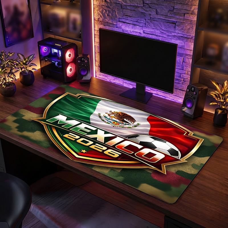 Mexico footbal Crest Mouse Pad, Extended Non Slip Rubber Desk Mat for Gaming Office Laptop Fan Gift