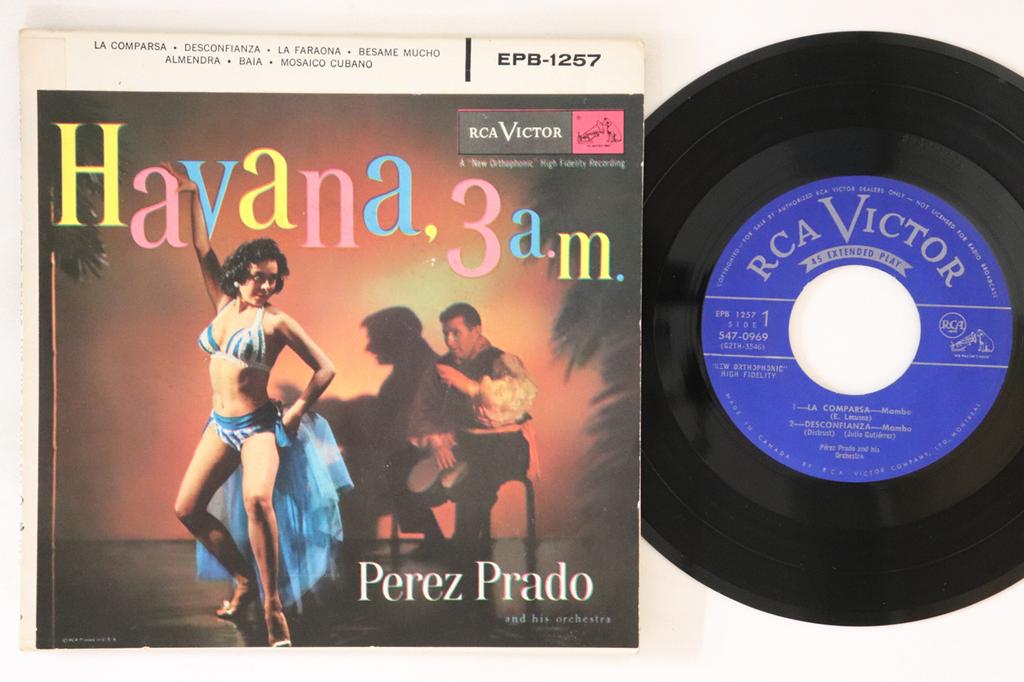 7inch Record PEREZ PRADO & HIS ORCHESTRA - Havana, 3a.m. EPB1257 RCA Victor 1956 Canada Latin Used