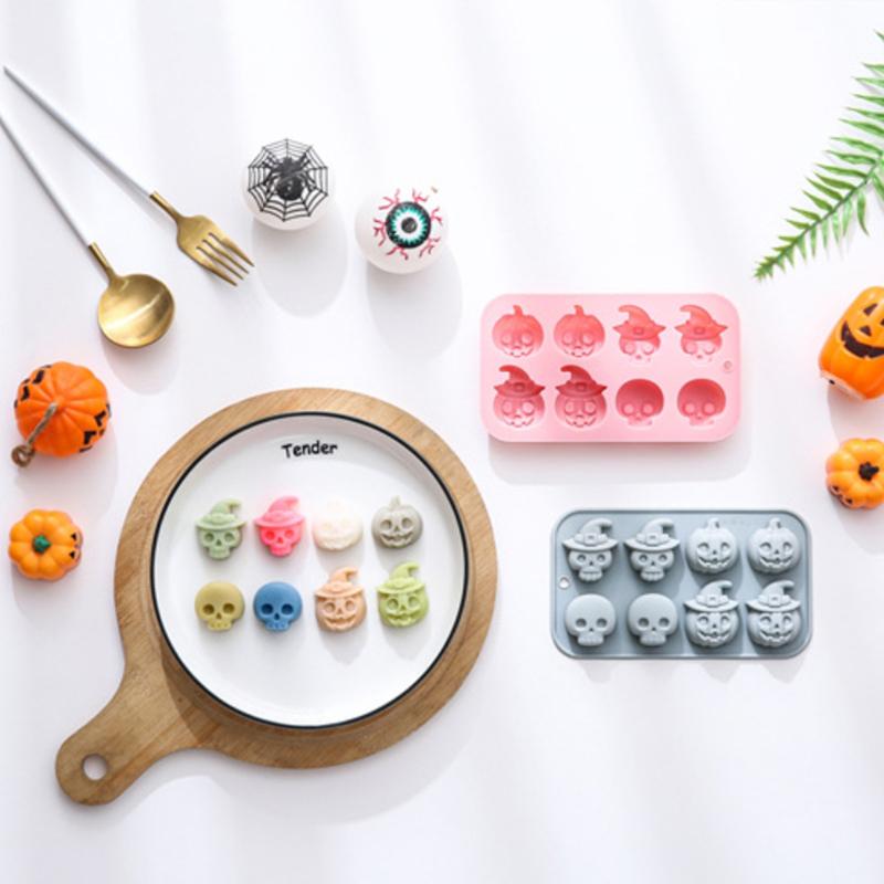 Halloween Pumpkin Theme Silicone Mold Ghost Pumpkin Baking Mold Diy Chocolate Candy Cookies Soap Cake Mould Halloween Decoration