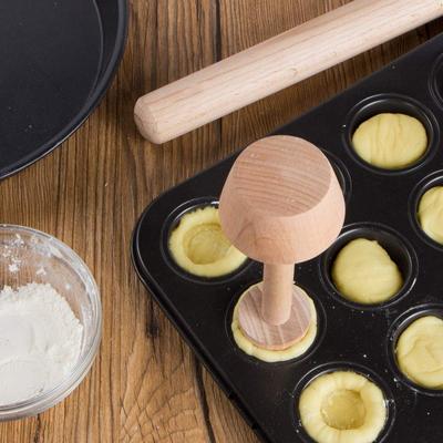 Küchenhelfer Holz Eierkuchen-Drücker Doppelseitiger Tart-Stampfer Küchenwerkzeuge
