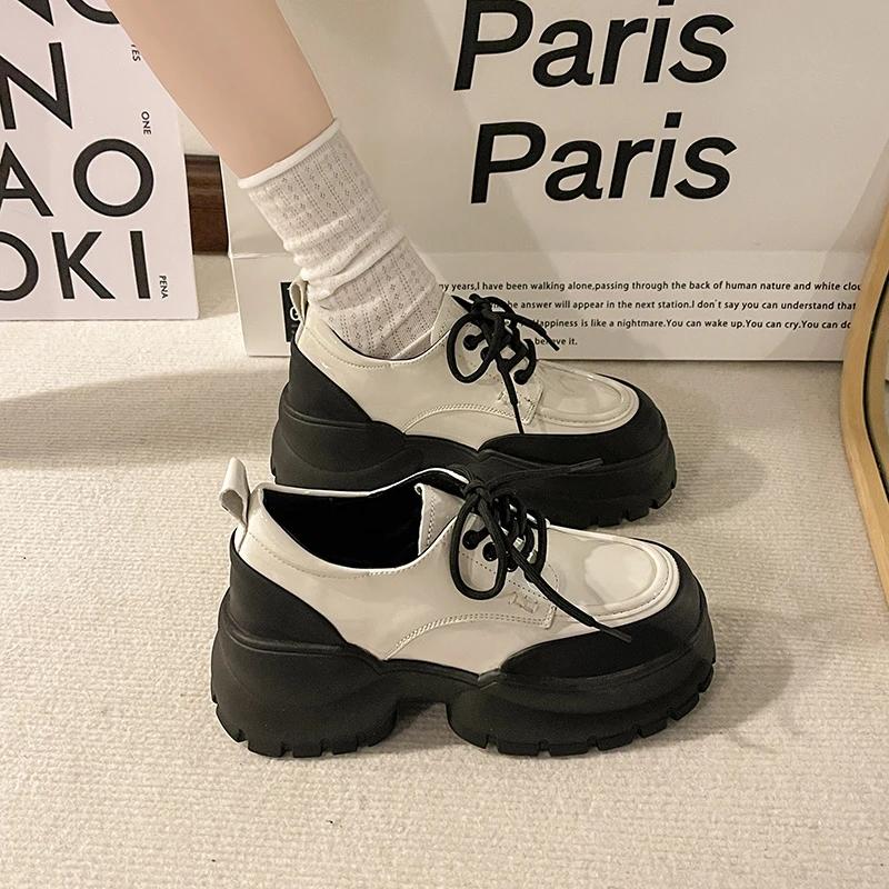 Fashion Women's Fashion Thick Heel Shoes Spring New Round Head Front Strap Thick Sole Anti-slip Wear-resistant Low-top Shoes