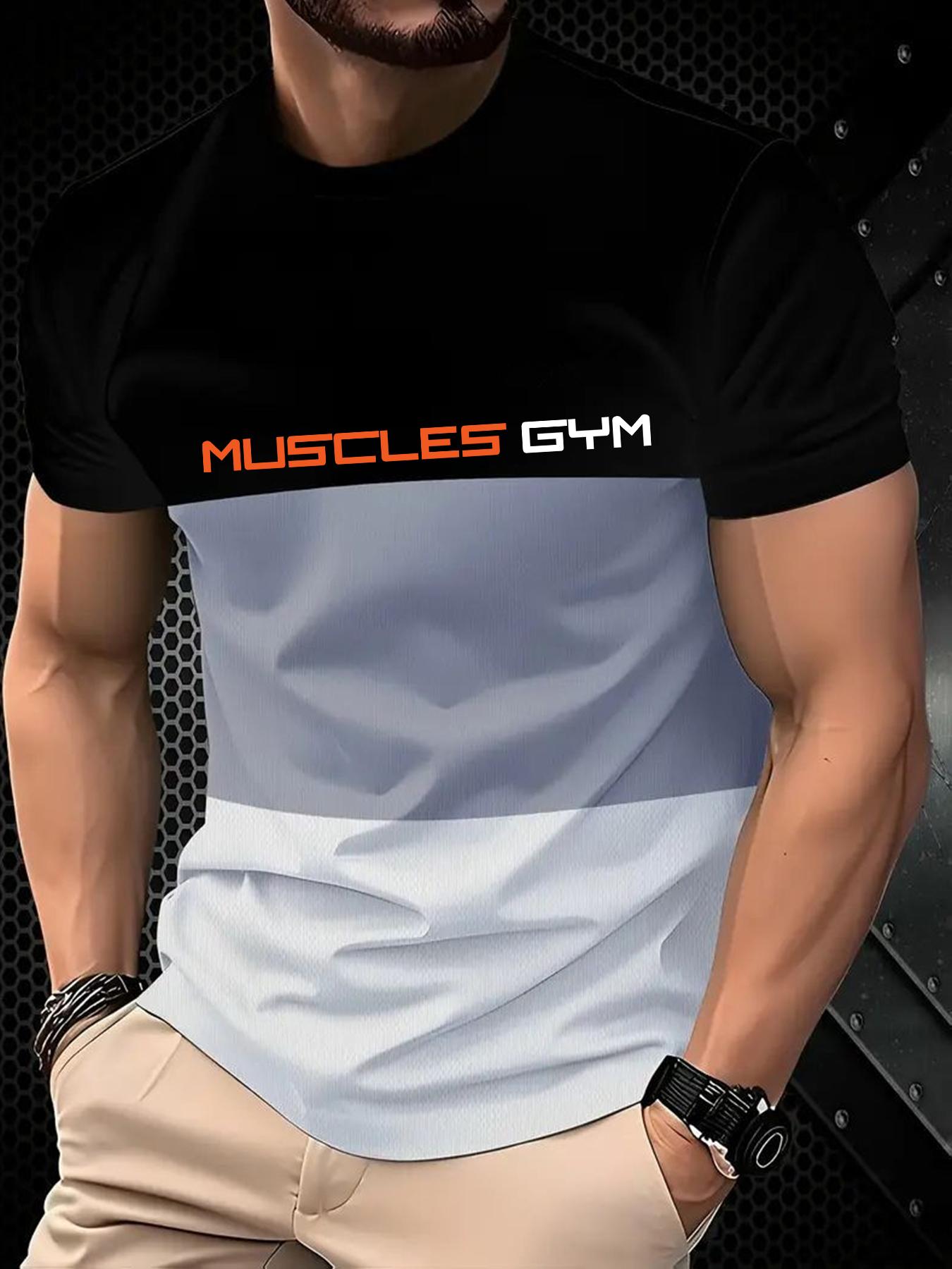 

Мужская футболка с 3D-принтом букв, летняя, для улицы, повседневная, спортивная, быстросохнущий топ с коротким рукавом, больших размеров, мужская одежда 3XL