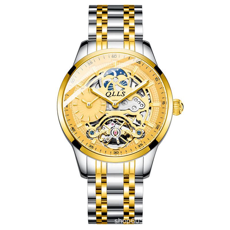 Qlls Men's Automatic Mechanical Watch - Multi-Function, Waterproof, Hot-Selling Timepiece.